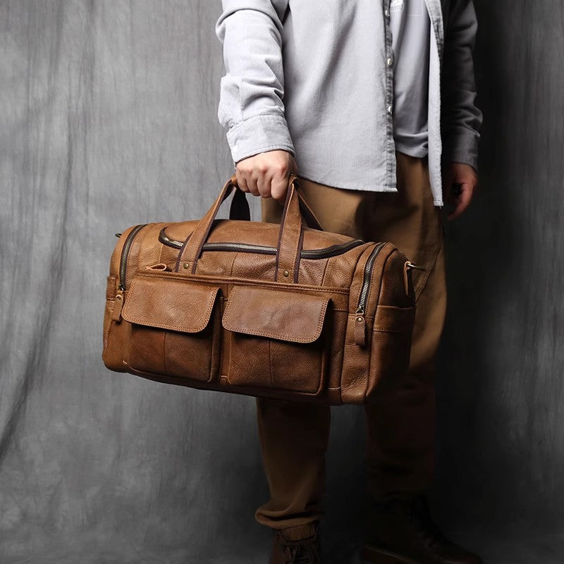 Personalized Leather Weekender Bag,Custom Duffle Bag, Large Travel Bag, Outdoor Bag, Holdall Bag, Groomsmen Gift Bag, Leather Gym Bag