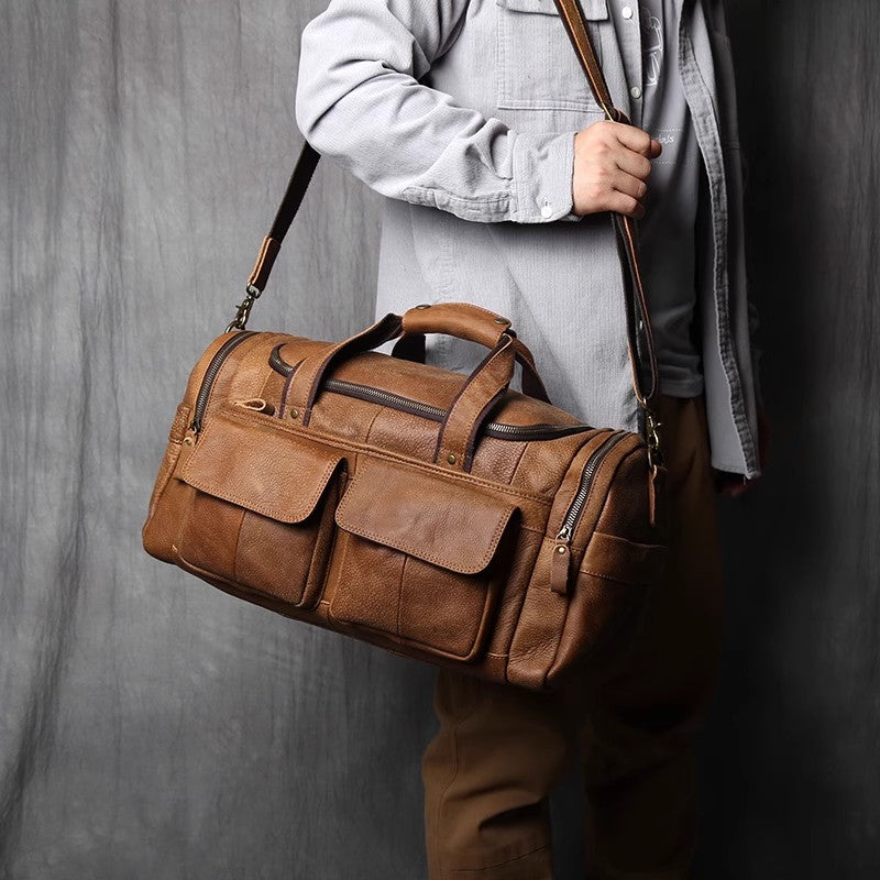 Personalized Leather Weekender Bag,Custom Duffle Bag, Large Travel Bag, Outdoor Bag, Holdall Bag, Groomsmen Gift Bag, Leather Gym Bag