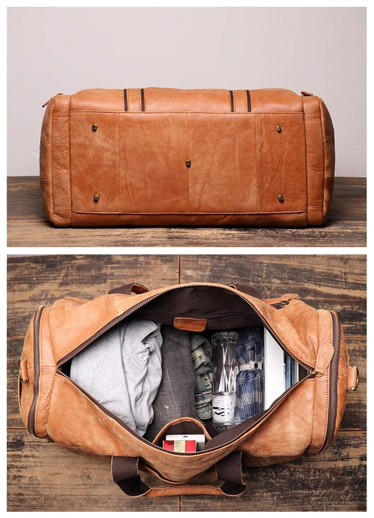 Personalized Men's Leather Weekender Bag, Stylish Travel Duffle bag, Groomsmen Gift, Personalized Gift for Him