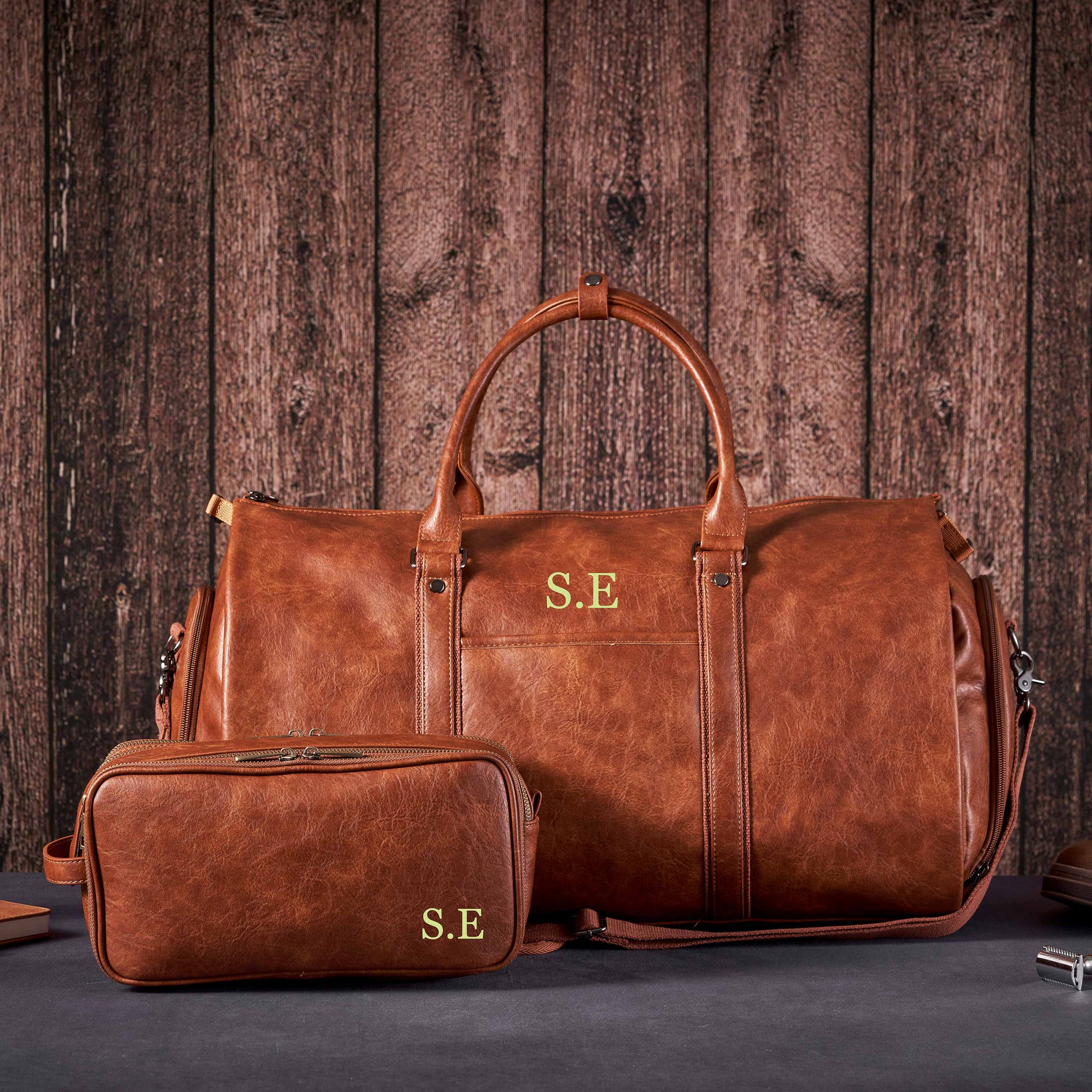 Groomsmen Gift Leather Duffle Bag, newest Groomsman Gifts, Personalized Monogrammed Wee