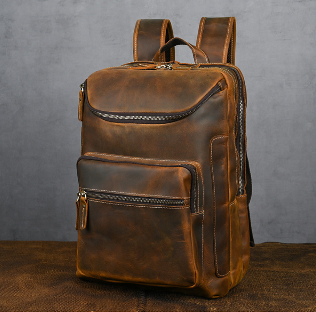 Travel Rucksack Laptop Backpack Bag for Men Leather Laptop Backpack Bag for Him Gift