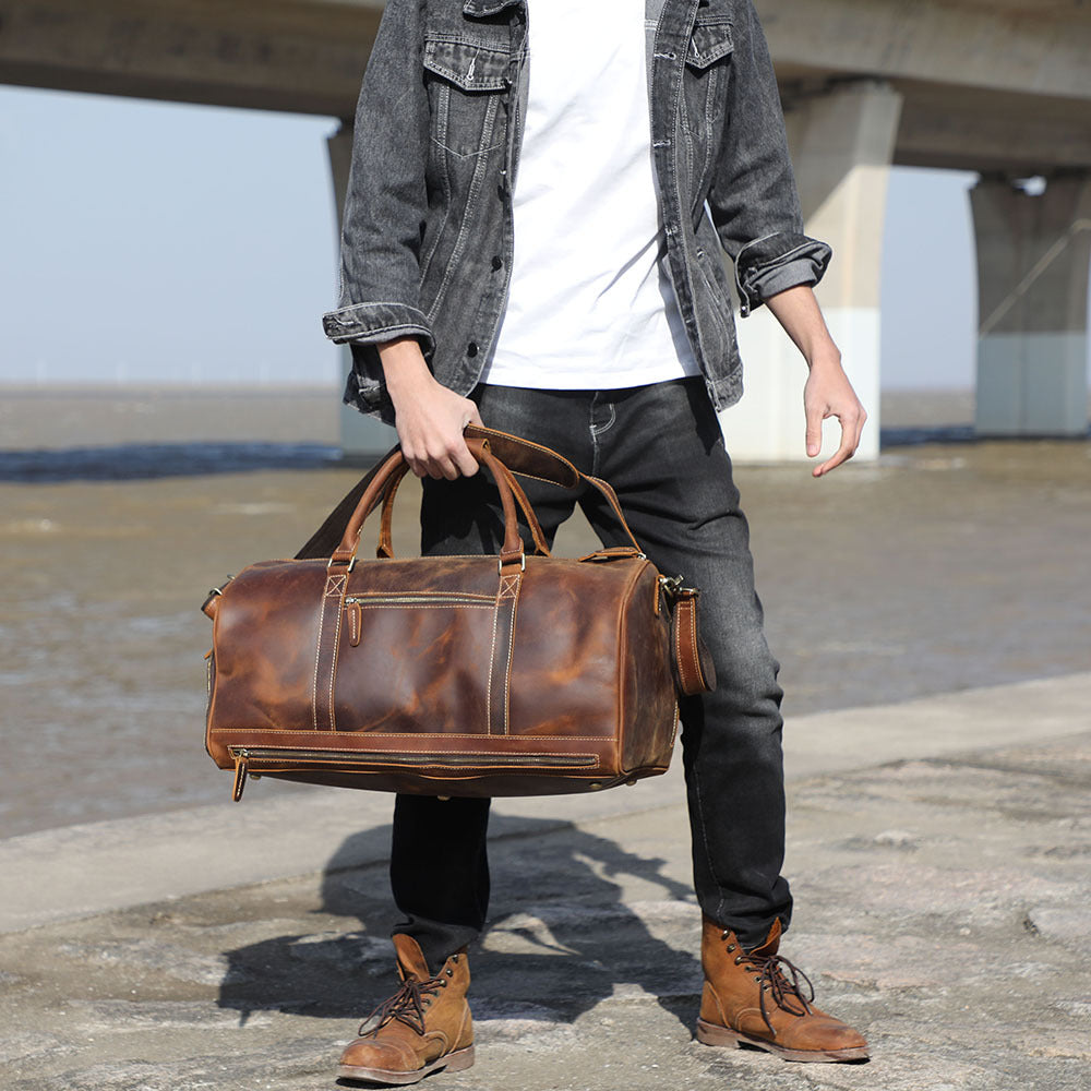 Men's Leather Duffle Bag, Mens Duffle Bag