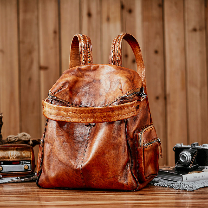 Shop Handmade Leather Flap Backpacks