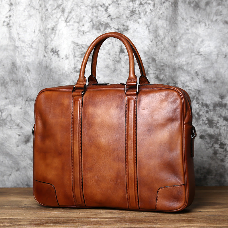 Leather Laptop Briefcase Bag For Men - Full Grain Leather – The