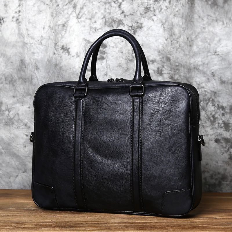 Mens Leather Laptop Briefcase Leather Office Bag for Man 