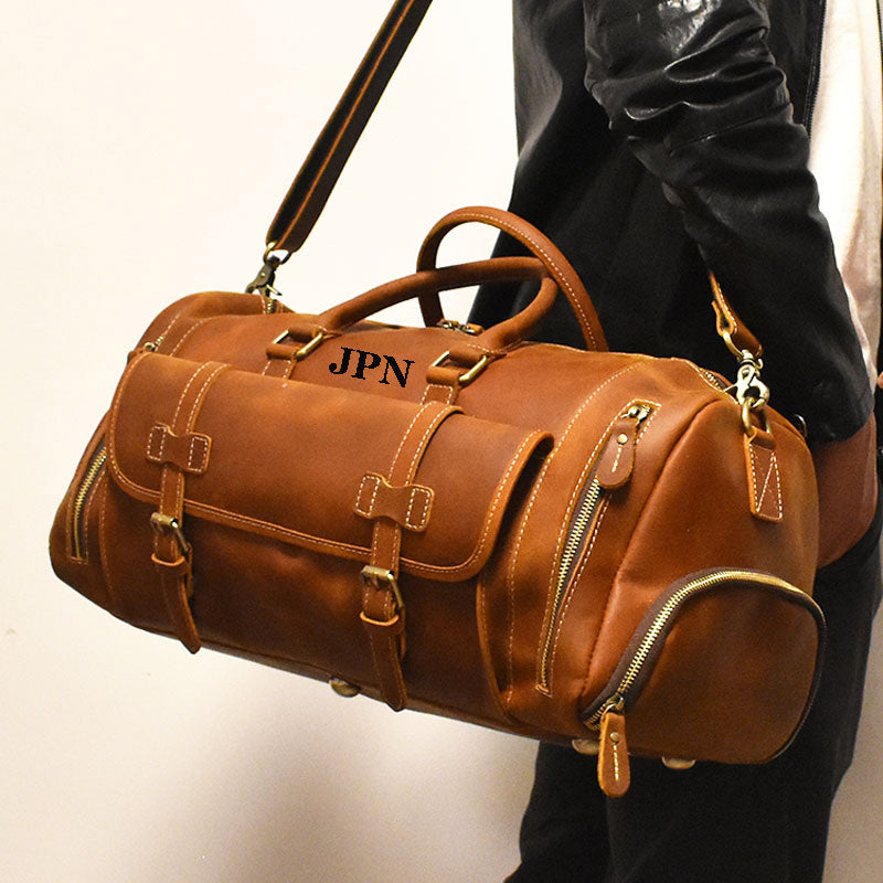 Personalized Leather Travel Bag