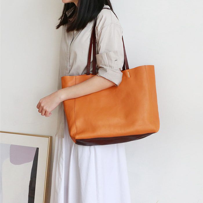 Women's Casual Handbag Tan Leather