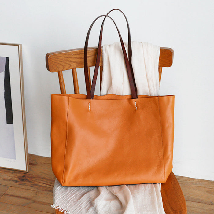 Personalized Full Grain Leather Tote Bag