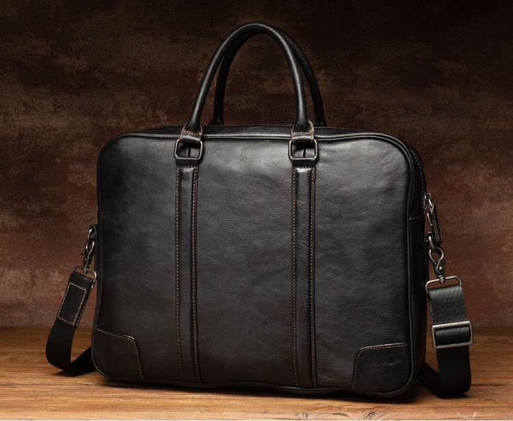 The Svelt - Full Grain Vegetable Tanned Leather Messenger Bag – Basader