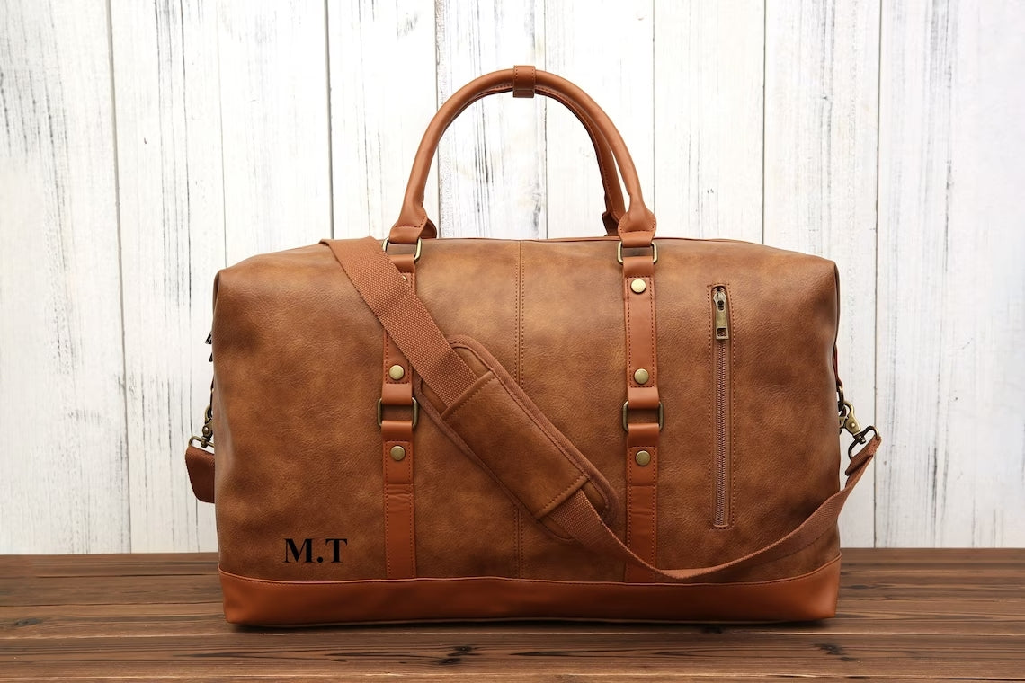 Leather Duffel: Brown Weekender Bag for Men, Genuine Leather Travel Bag,  Gym Bag perfect Anniversary and Birthday Gift for Him -  Hong Kong